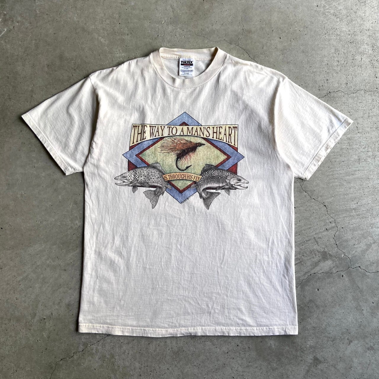 グッドプリント 90年代 フィッシングデザイン 魚 プリントTシャツ  