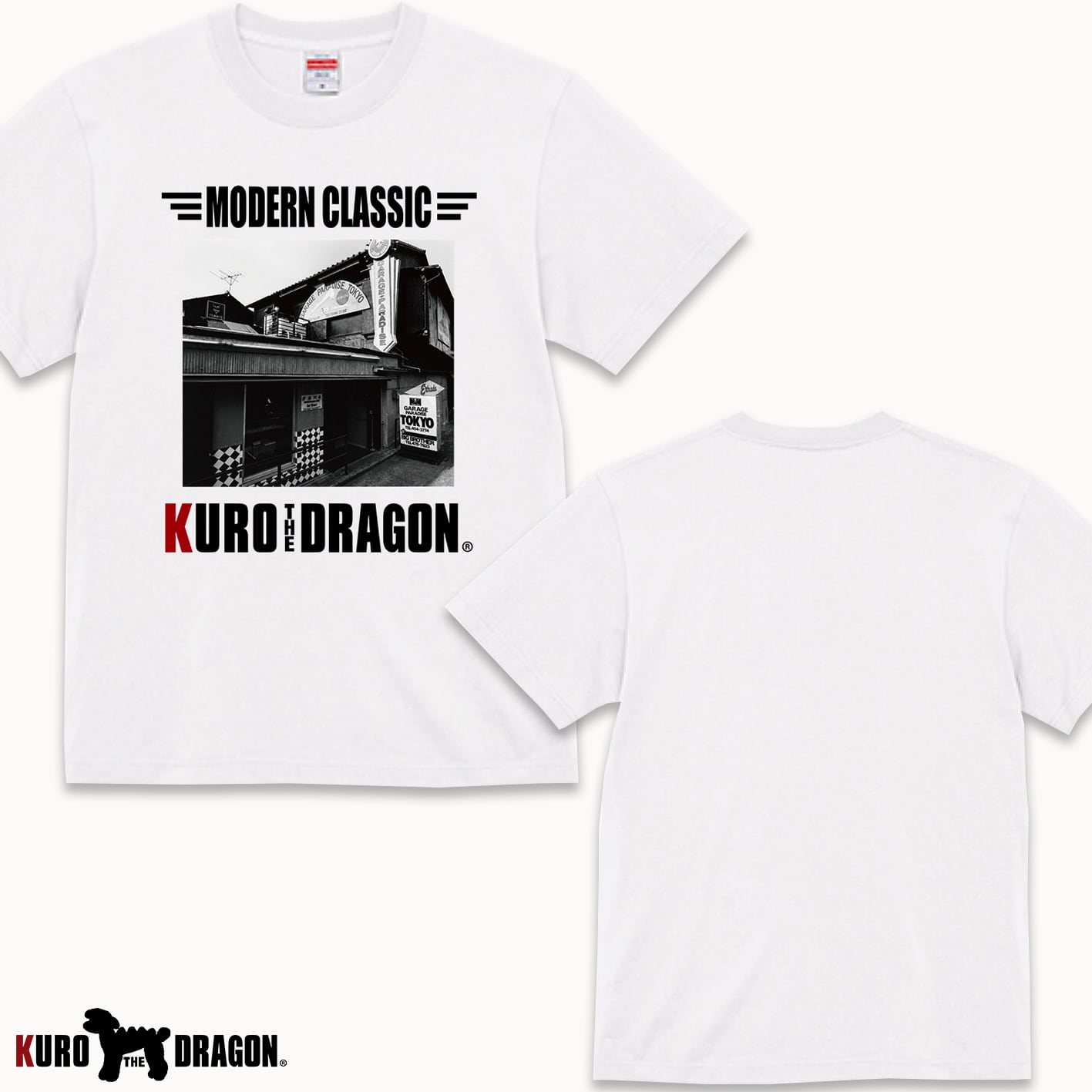 KDロゴラグランロングスリーブTシャツBLACK×WHITE | KURO THE DRAGON