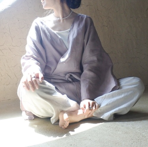 Core linen robe /灰梅色