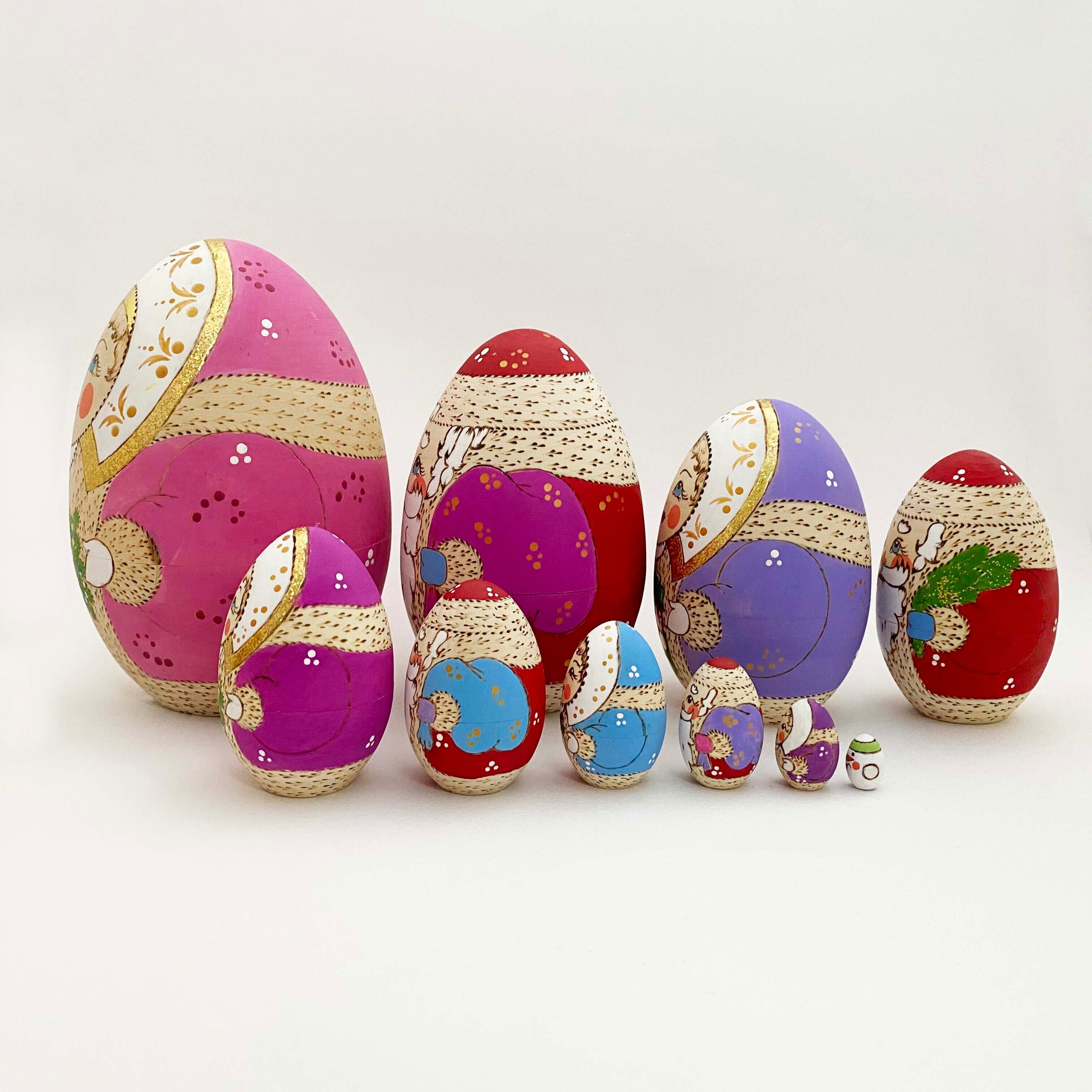 雪娘 焼ごて描彩マトリョーシカ（バラコヴォ産 / 10個組）