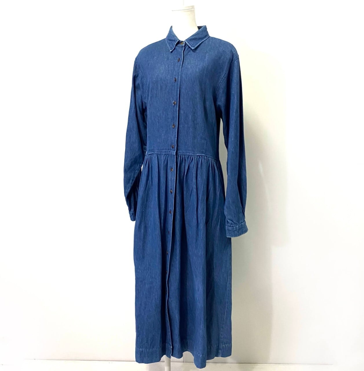 Eddie Bauer ヴィンテージワンピース USA製 Eddie Bauer エディーバウアー フロントボタン デニム ロング