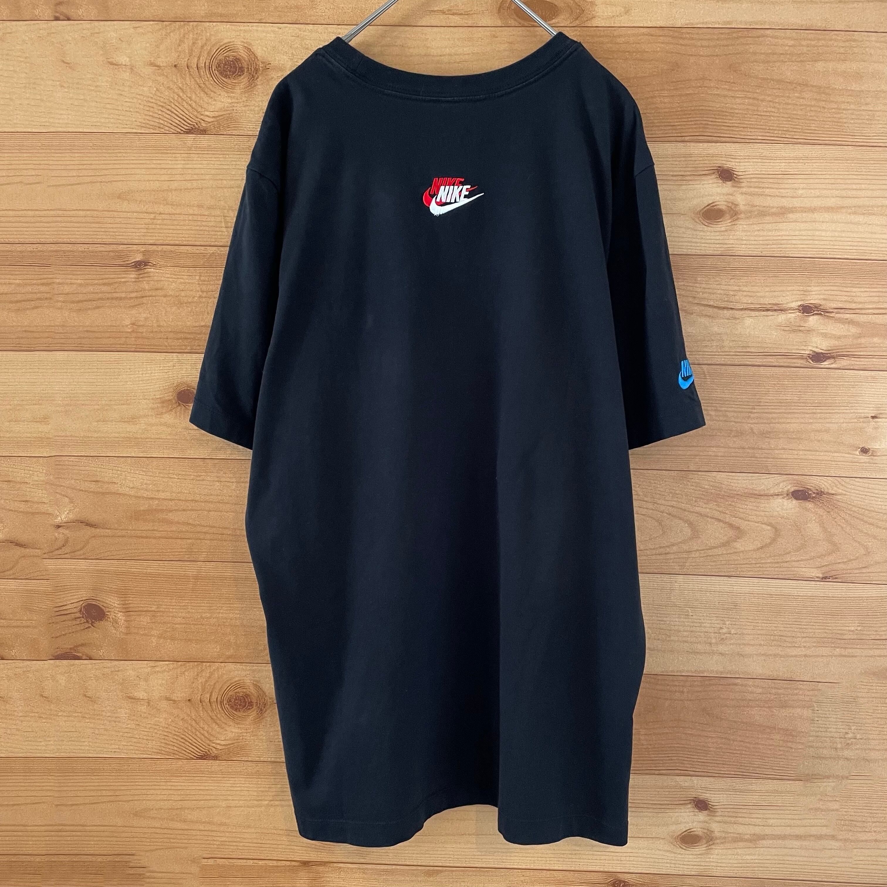 USA古着 00s NIKE  刺繍ロゴ ゲームシャツ XL NIKE】刺繍ロゴ Tシャツ 黒ボディに刺繍ロゴがカッコ良いTシャツ X