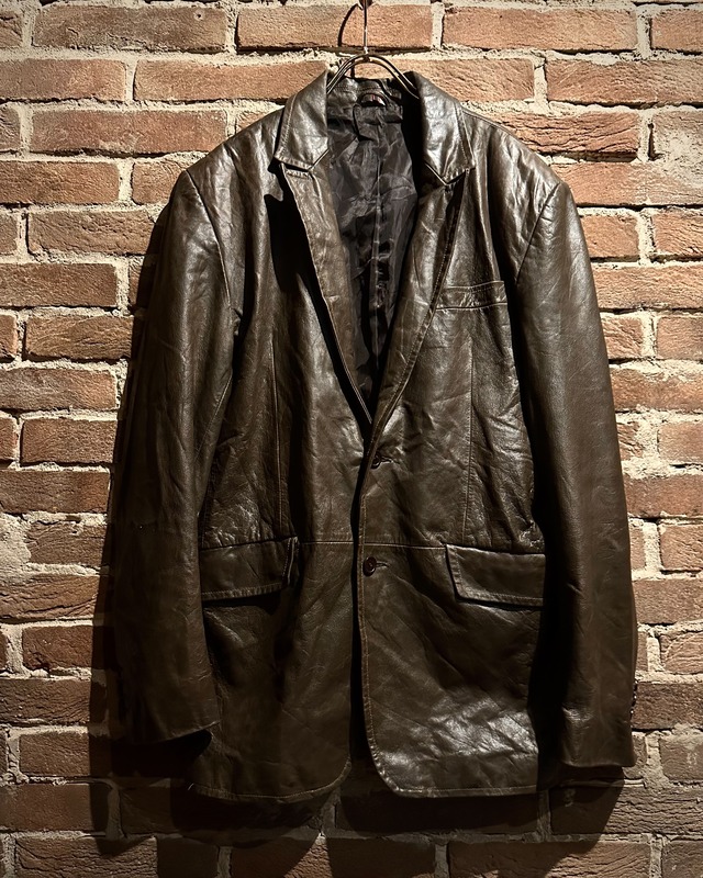 【Caka act3】“POLO JEANS COMPANY RALPH LAUREN” Brown Color Leather Tailored Jacket