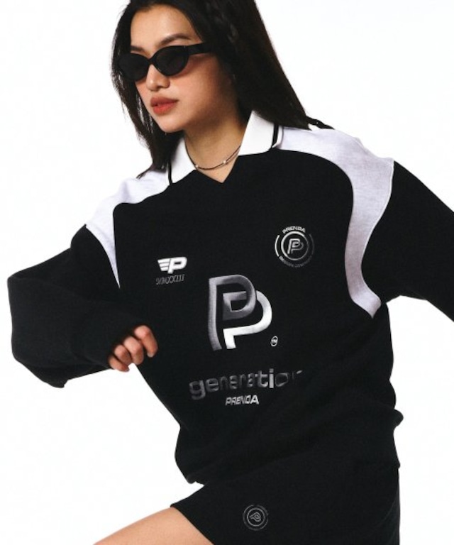 [PRENDA] GENERATION PP COLLARED SWEATSHIRT BLACK