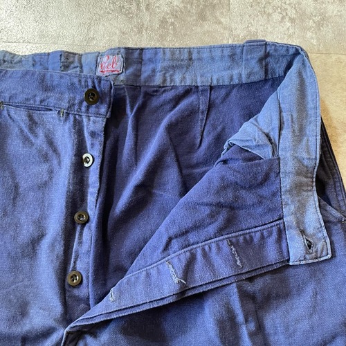 50-60s Reb フレンチワーク コットン ブルー パンツ W34 詳細写真6