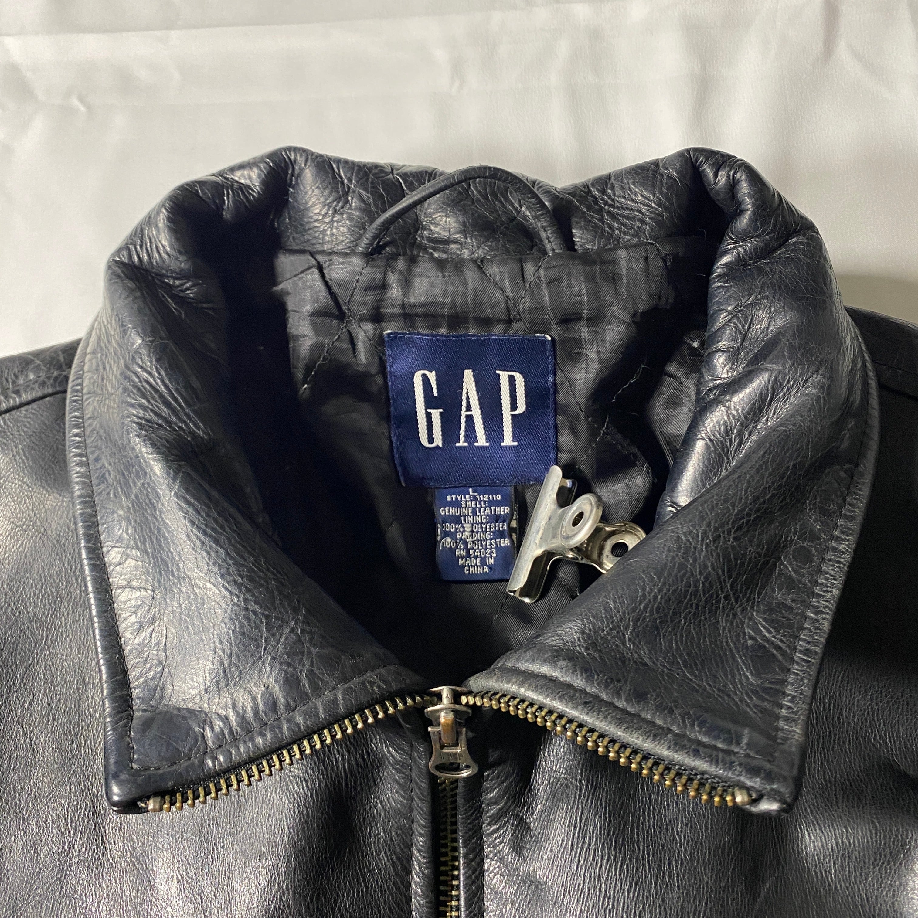 00s Gap Leather Jacket Black Y2K | WAGENTYPEII