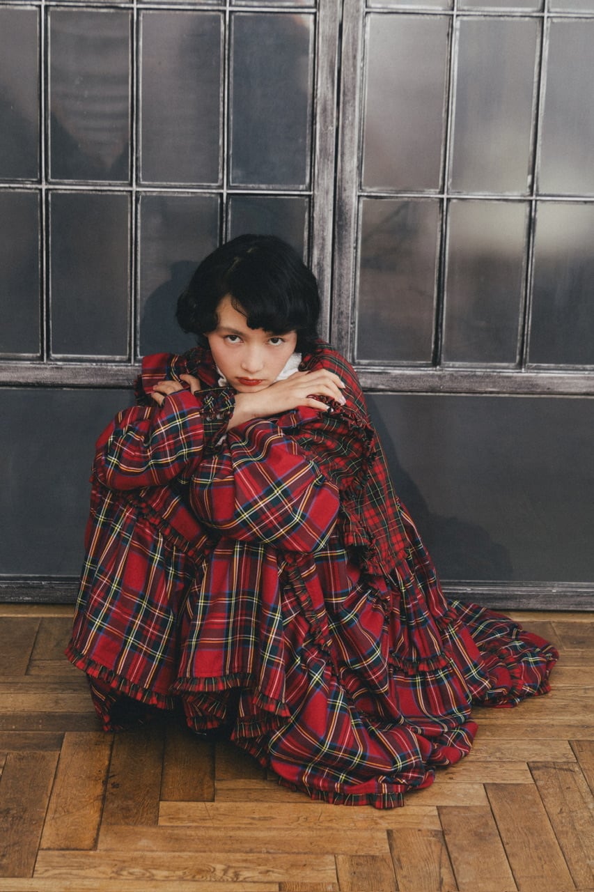 リボンドッキングスーツワンピース RED