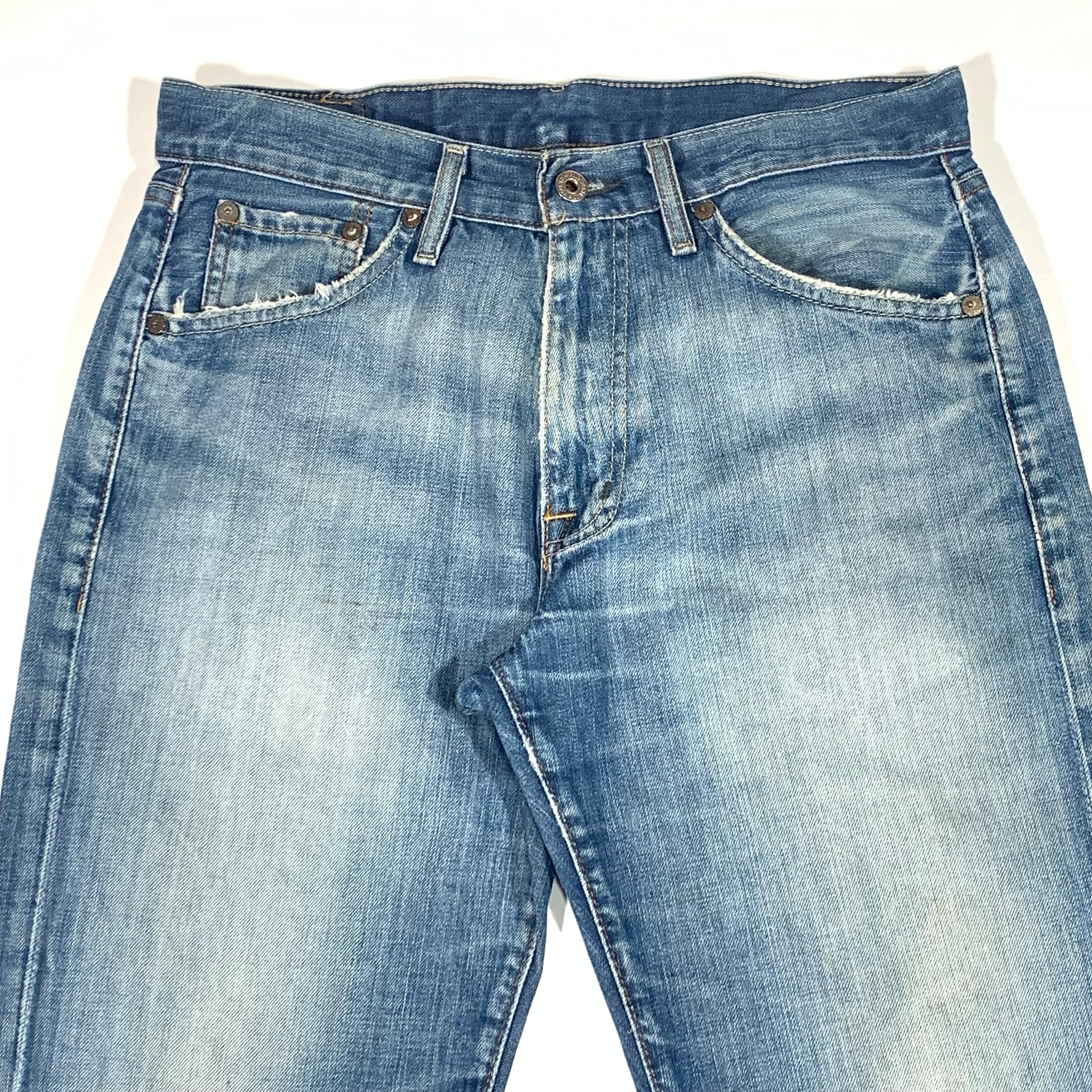 8713 ポロジーンズ デニムパンツ ワイドパンツ 縦落ち 90's W30 | San