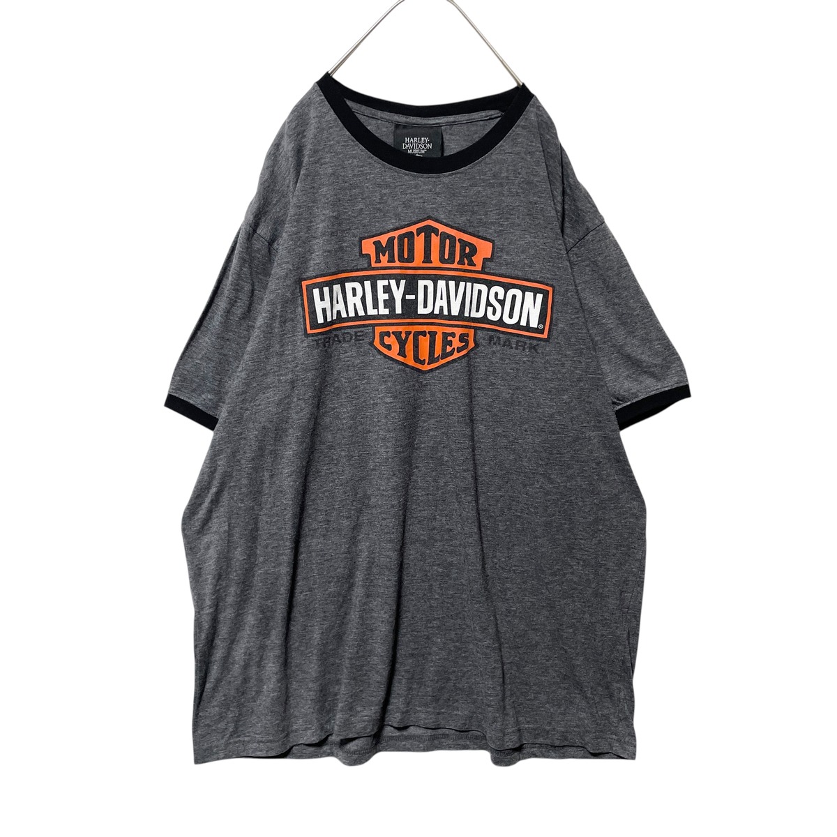 ハーレーダビッドソン バーアンドシールド ビッグロゴ リンガーTシャツ 