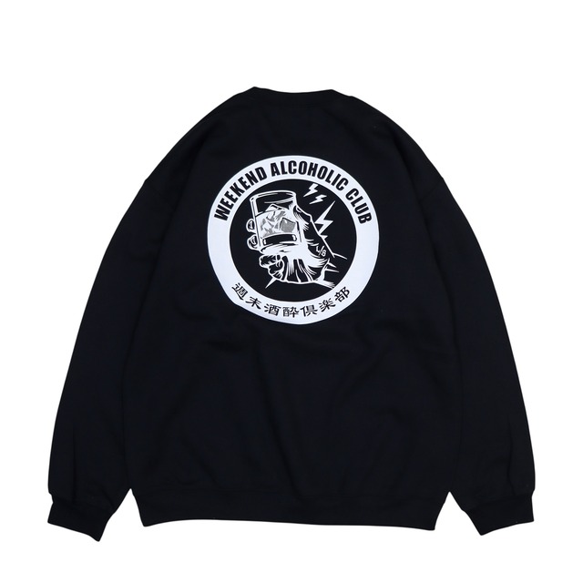 SLINK(スリンク) "WEEKEND ALCOHOLIC CLUB Circle Logo Crew Sweat"(BLK)