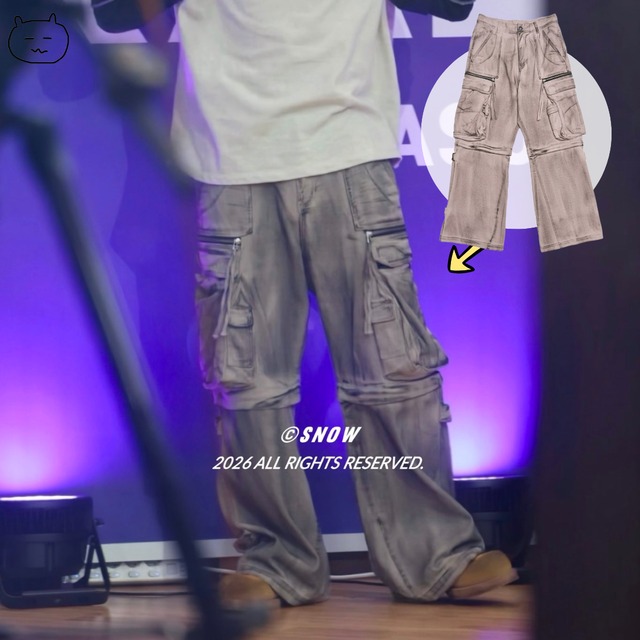 ★THE BOYZ ソヌ 着用！【schism inducing】 BIG CARGO PANTS MUD