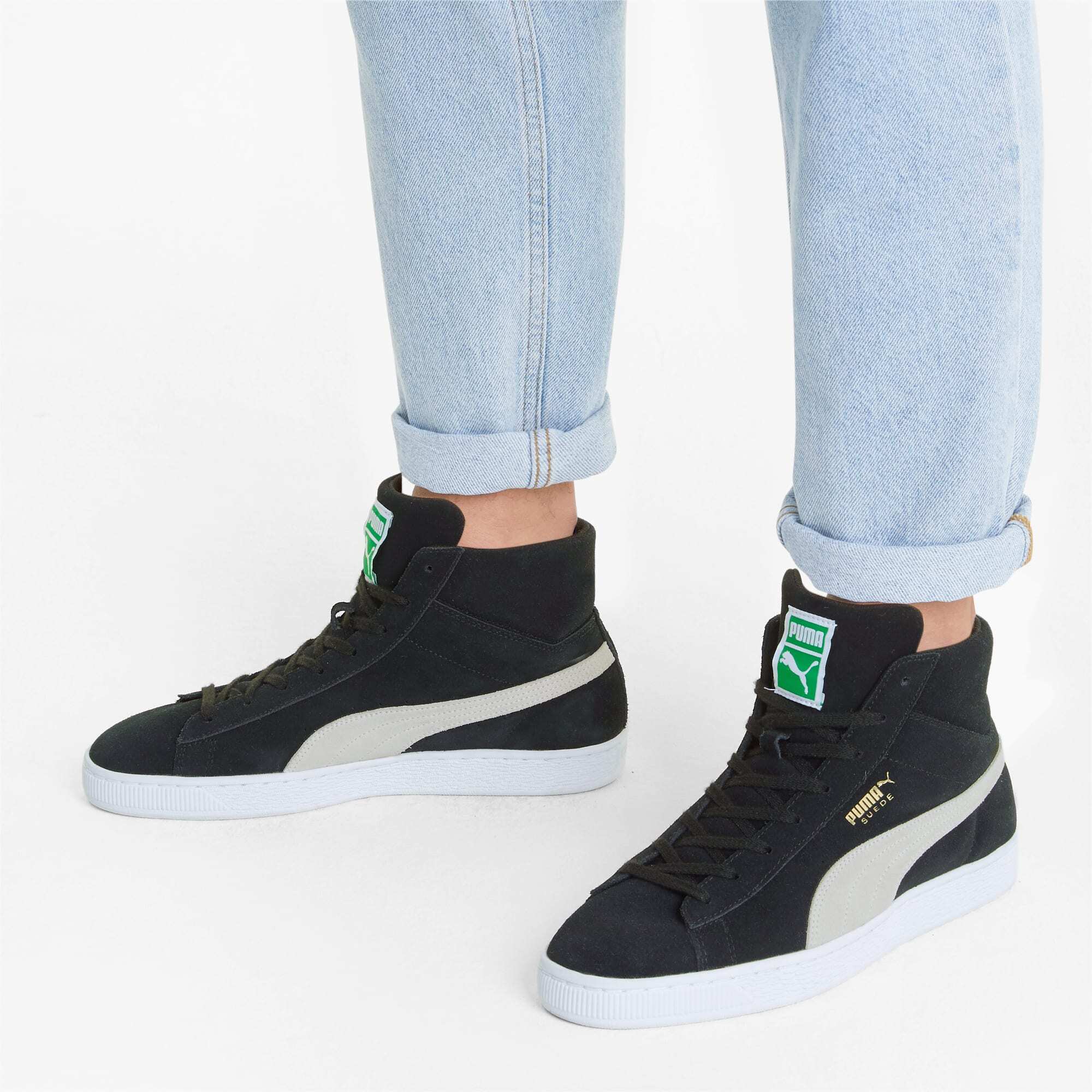 プーマ スウェード ミッド 21 ブラック 380205-01 US 9 Puma SUEDE MID XXI PUMA BLACK/PUMA WHITE/AMAZON – mita sneakers