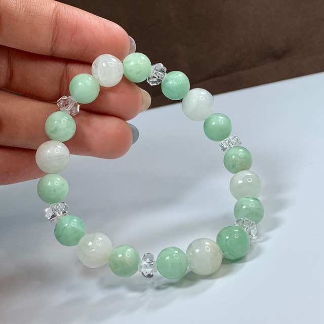クリームソーダのようなフローライトシリカ・デザインブレスレット