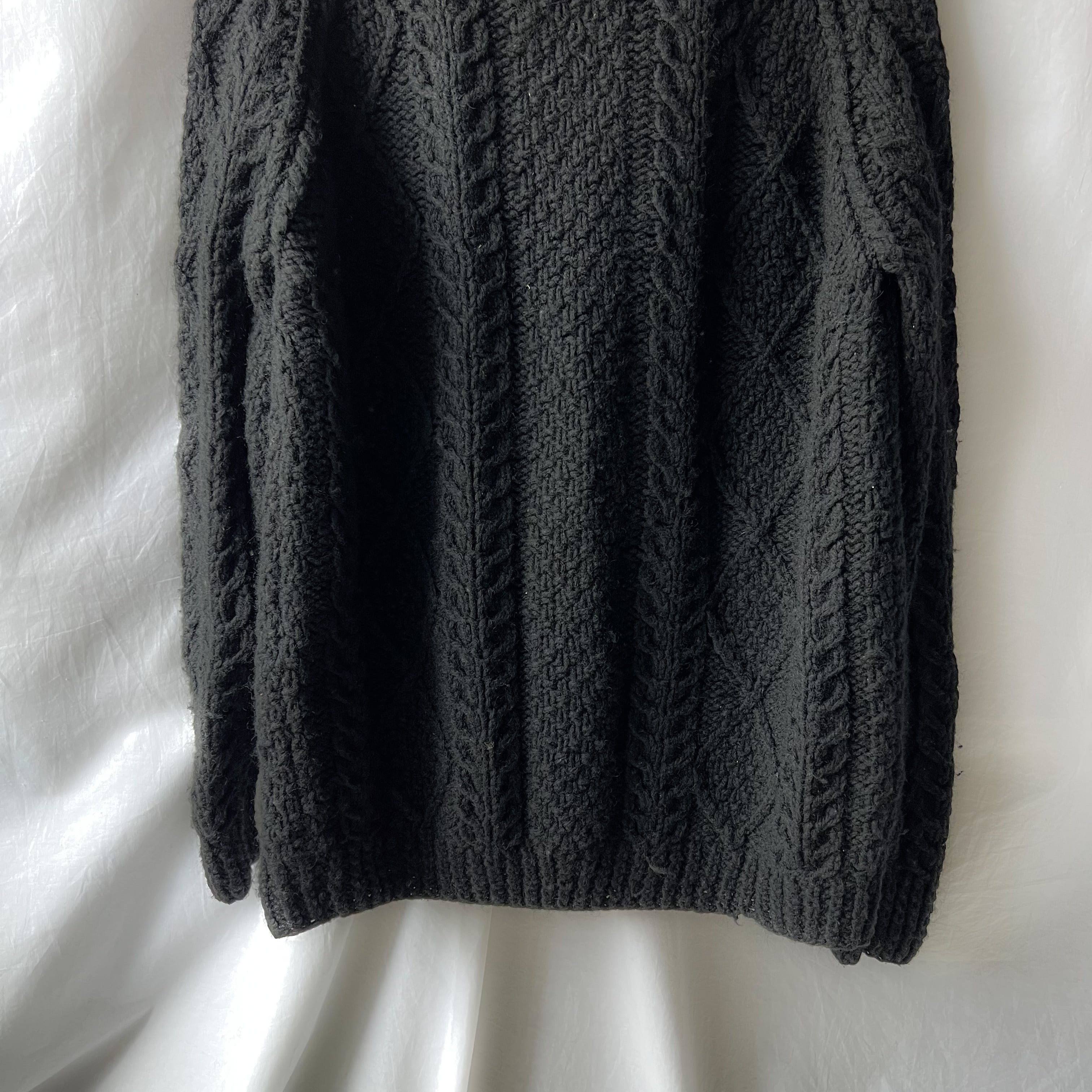 70s “saks fifth avenue” Cable knit cardigan made in italy ケーブル ...