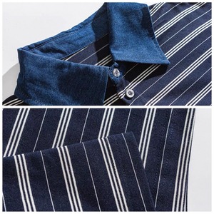 Denim collar border polo shirt 1434