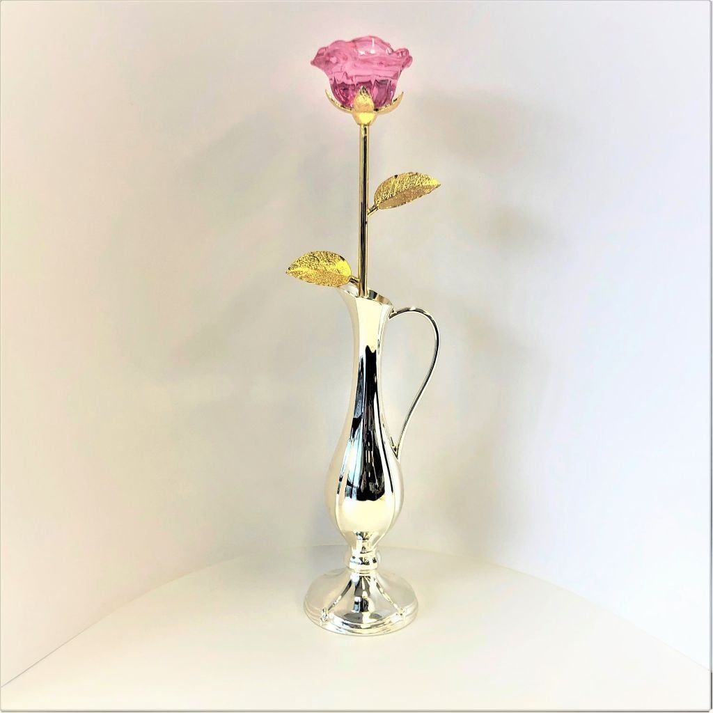 ガラスの薔薇(ピンク大)とチッペン一輪挿し(228) | グリー ガラスの薔薇(ピンク大)とチッペン一輪挿し(228) | グリー
