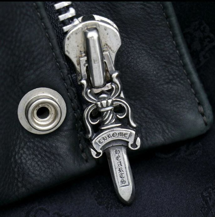 CHROME HEARTS クロムハーツ ラビットファー レザー ダウンジャケット