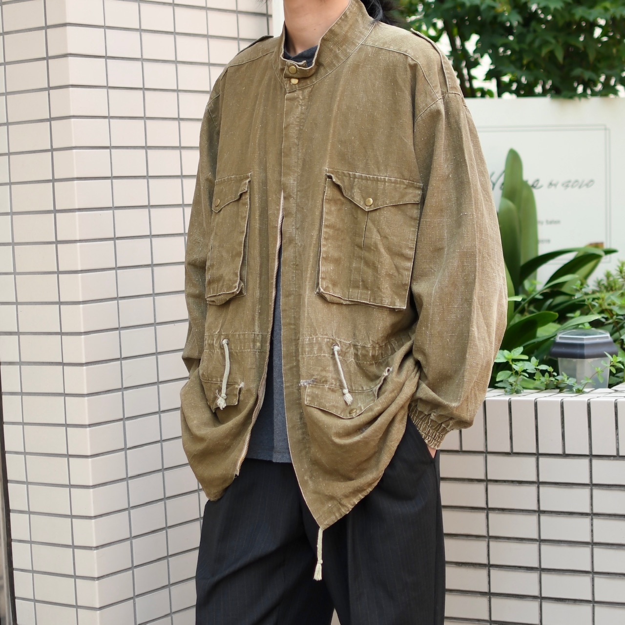 design 4pocket cotton linen jacket