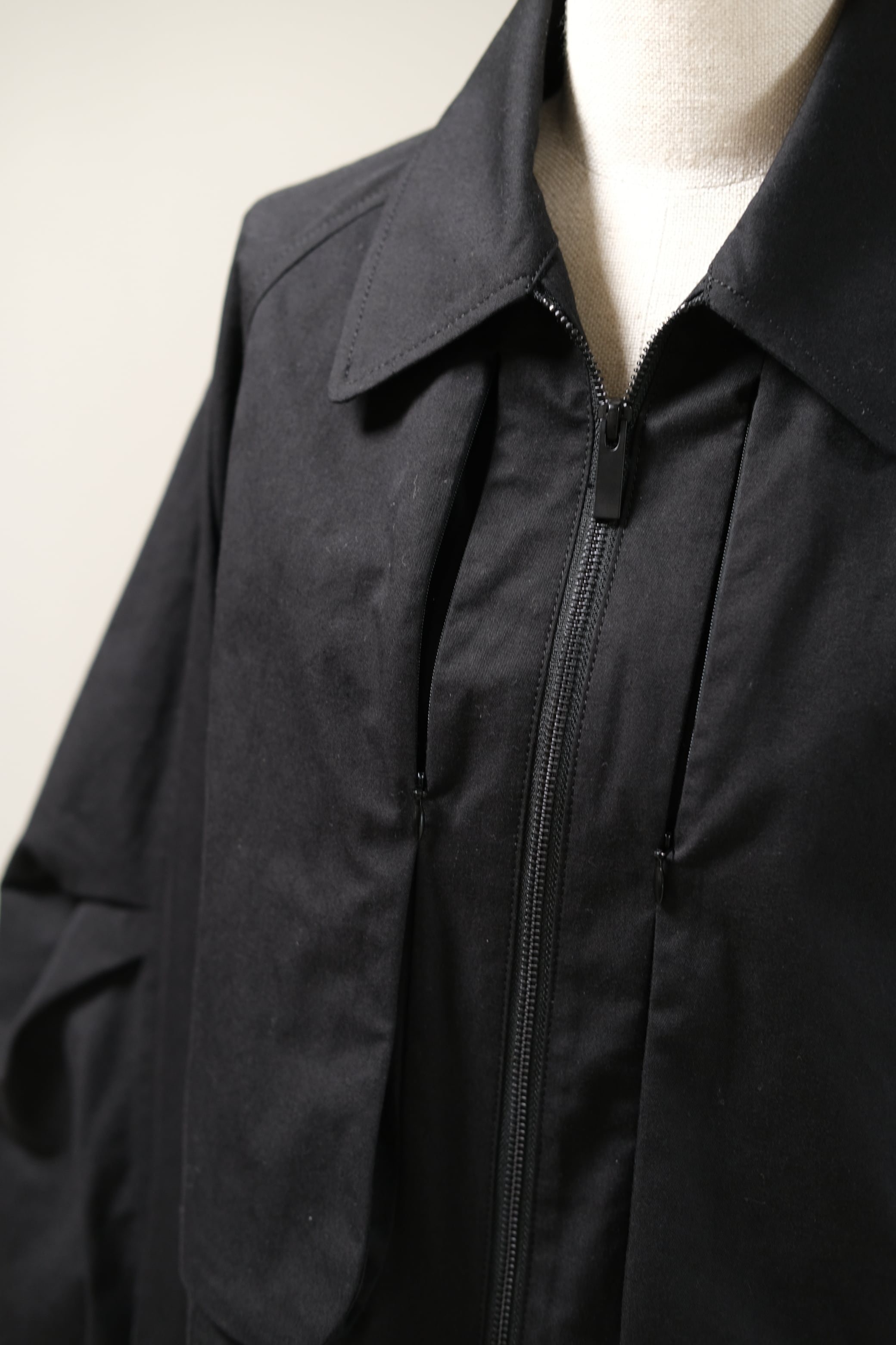 Mame Kurogouchi】Organic Cotton Twill Short Jacket - black - | loop