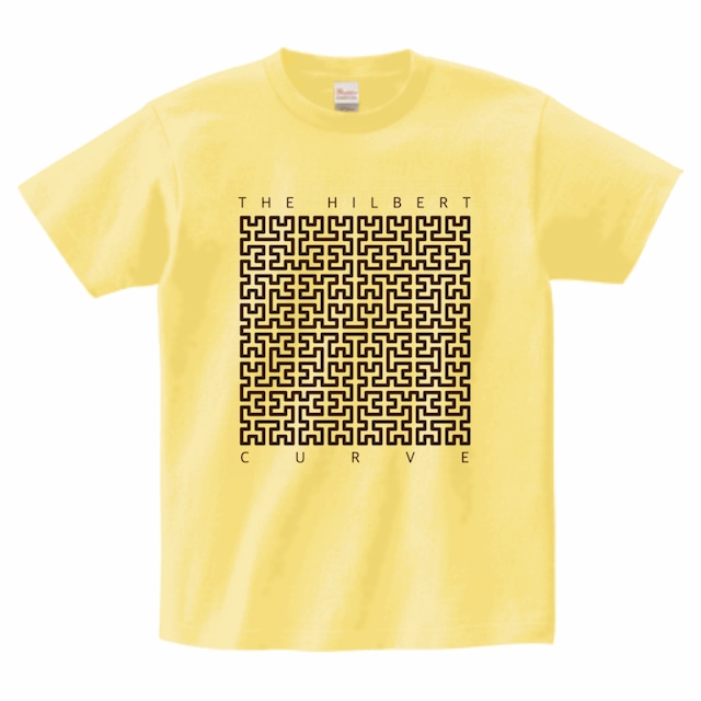 ヒルベルト曲線Tシャツ_ライトイエロー/The Hilbert Curve T (Light Yellow)