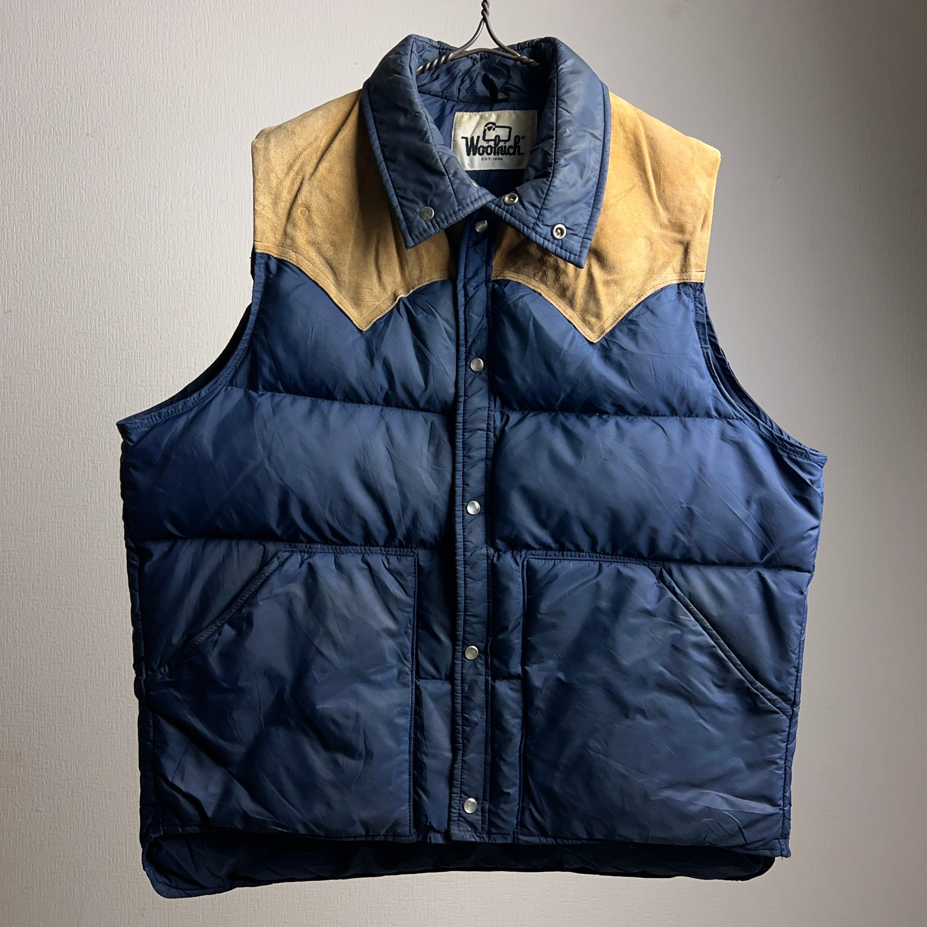 70's~ Woolrich Suede Leather Down Vest 70年代 80年代 ウールリッチ