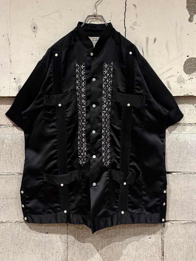 【Caka otto】 Beautiful Embroidery Vintage Loose S/S Cuba Shirt