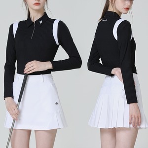 ハイネック　リボン　長袖トップス