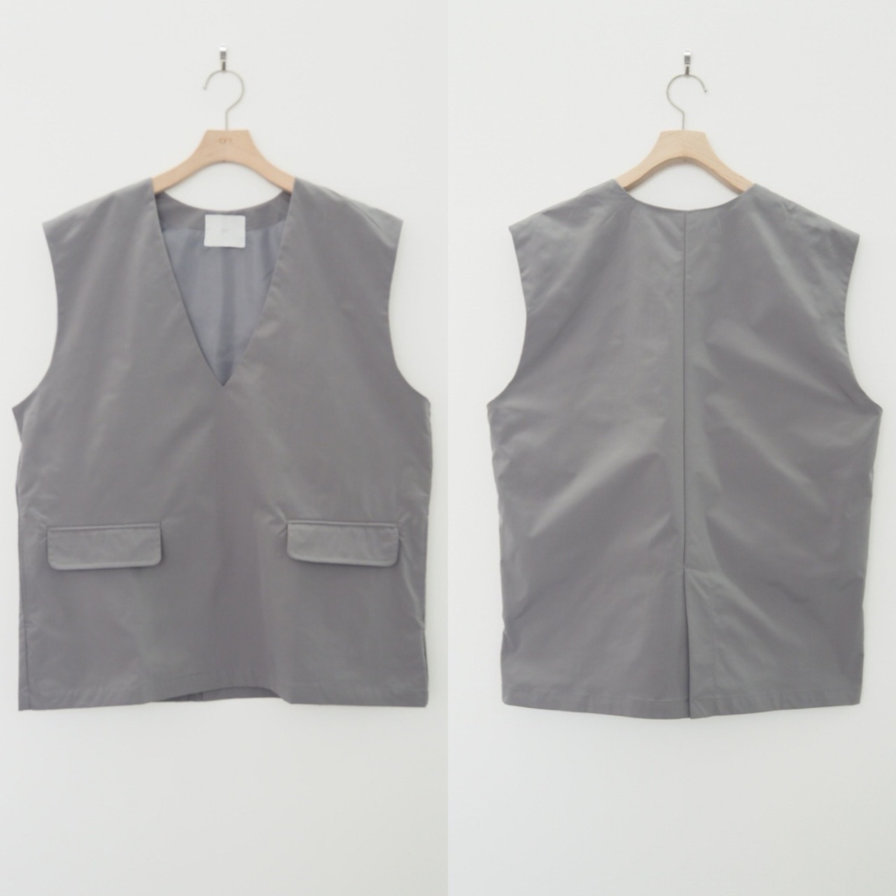 over Vneck vest/gray