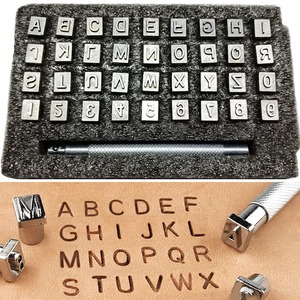 【在庫処分】Kimlontonレザークラフト 刻印セット36個 数字/番号 0~9 アルファベット/英字 A~Z 革細工用打ち具(6.5mm) 型押し刻印 名入れ 手作りツール 手工芸用 DIY レザークラフト キット