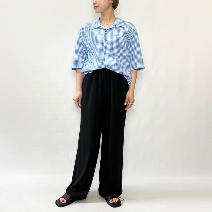 awasa アワサ awasa open collar s/s check shirt aws5-sh003 2026春夏