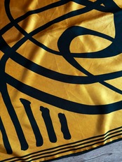 yellow & black abstract silk scarf-5152-8