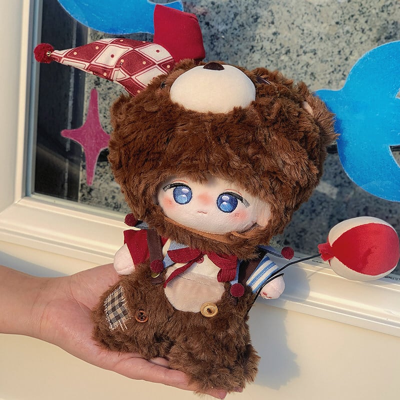 20cmぬいぐるみ用 トップス+襟+ベアサロペット+ベア帽子+ピエロ帽子+