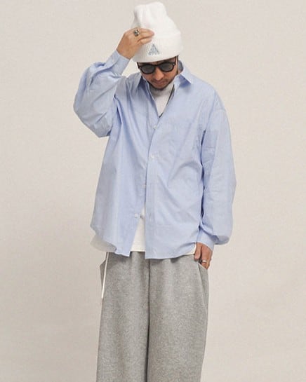 Button Front Long Sleeve Oversized Shirt x01032 | XPOSE