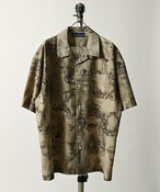 many men many mind Dried flower pattern open collar shirt (BEG) M2415052