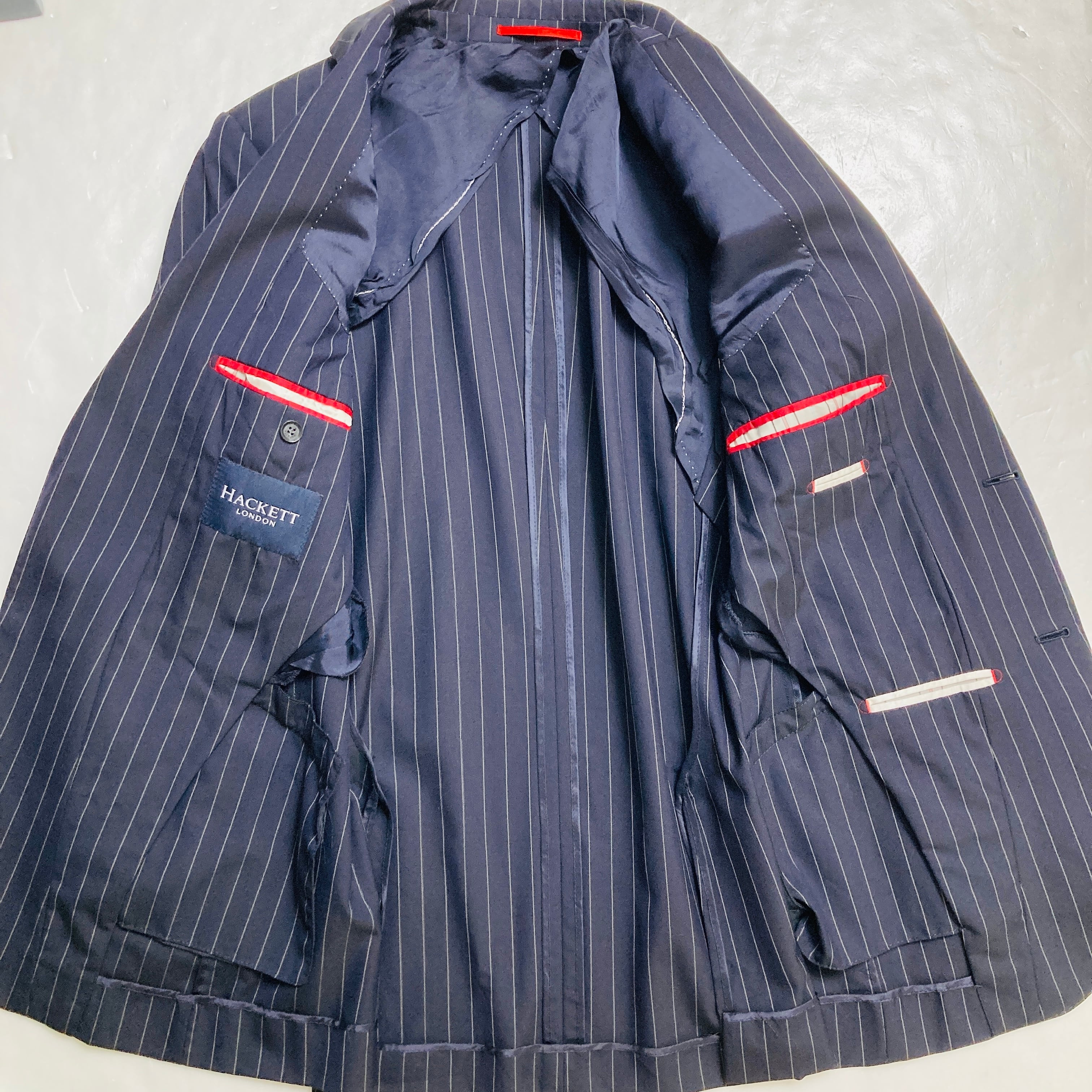 Used】HACKET LONDON スペイン製 ストライプ スーツ セットアップ