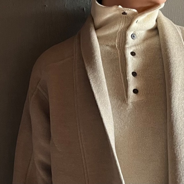 MITTAN｜ウールシルクWフェイスハイネック KN-29 白