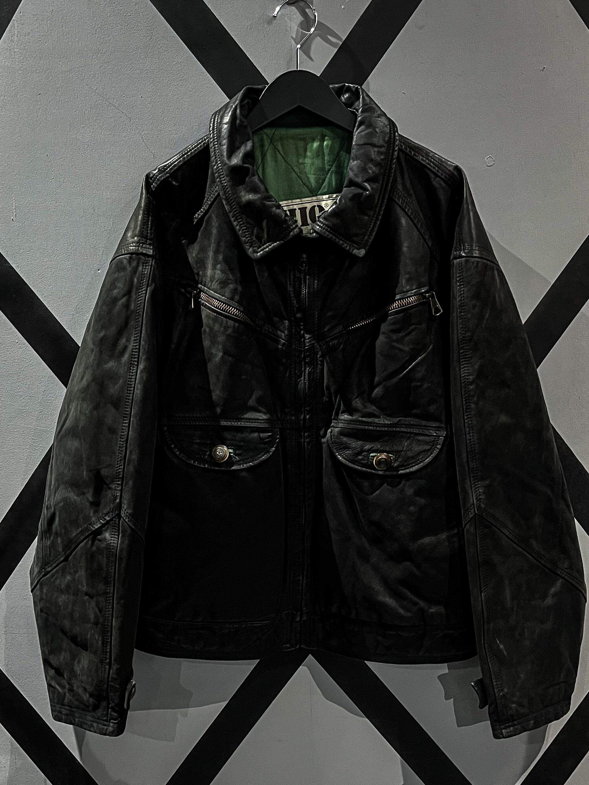 special vintage gimic leather coat メンズ