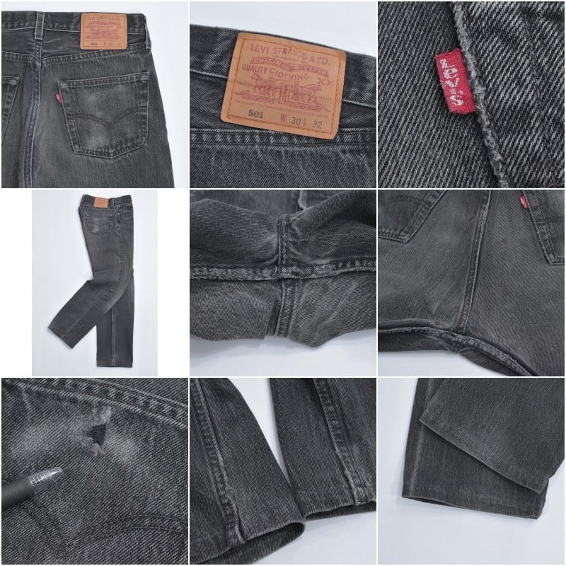 90s USA製 Levi's リーバイス 501-0660 後染め ブラックデニムパンツ