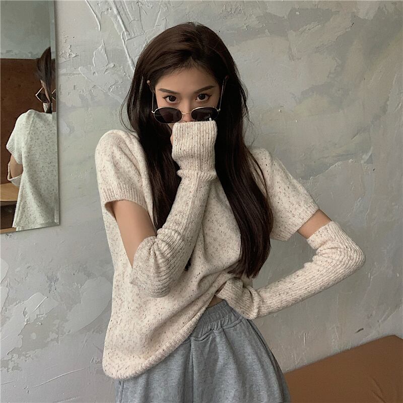 ニットセーター ルーズトップス スプリングシャツ 春物 ブラックストロベリース38858320037