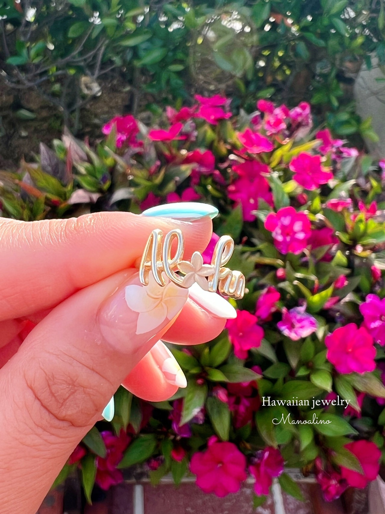 Aloha×Plumeria ring  Hawaiian jewelry(Aloha×プルメリアリング、指輪ハワイアンジュエリー)