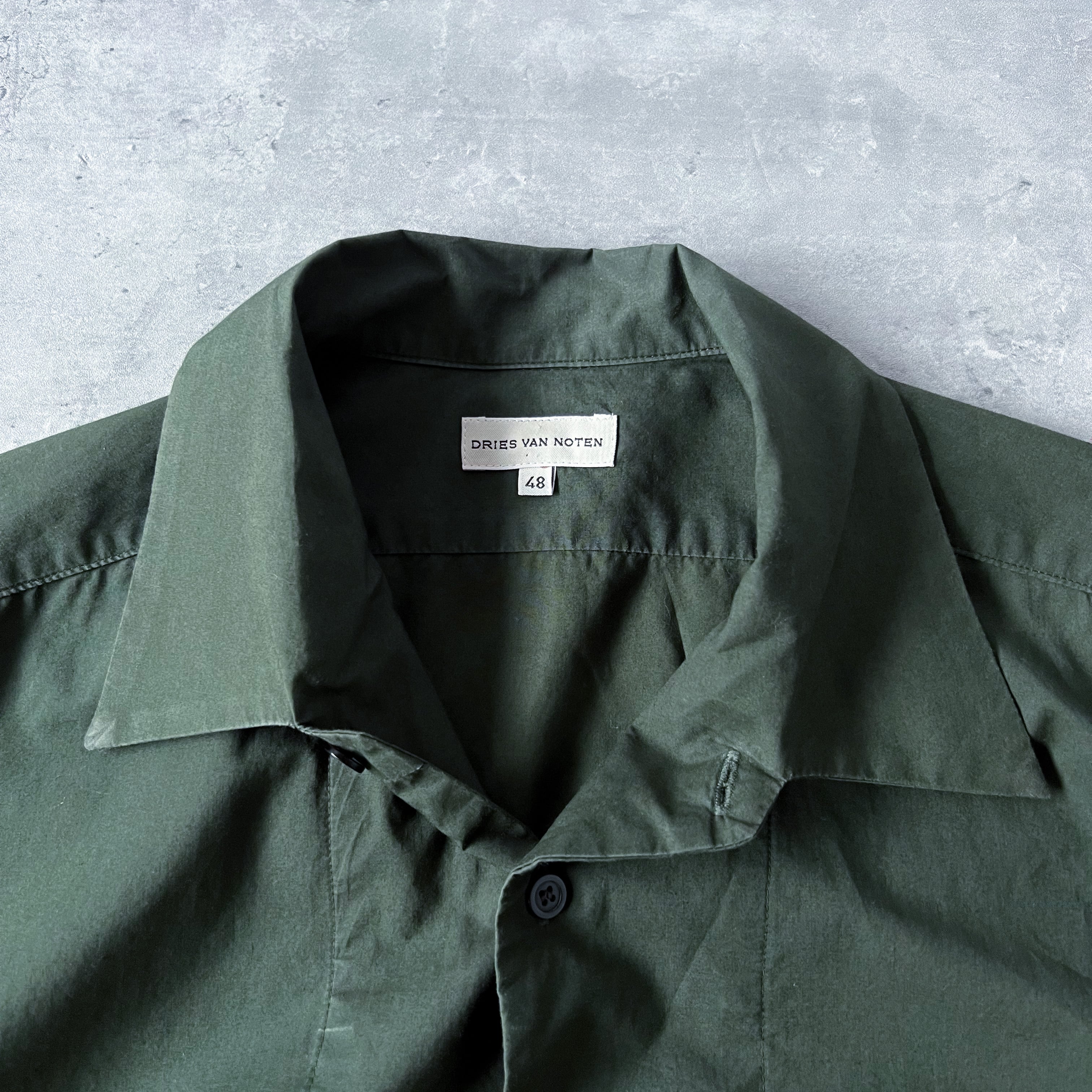 98s 〜 03s “Dries van noten” ライカ期 dark green open collar shirt 