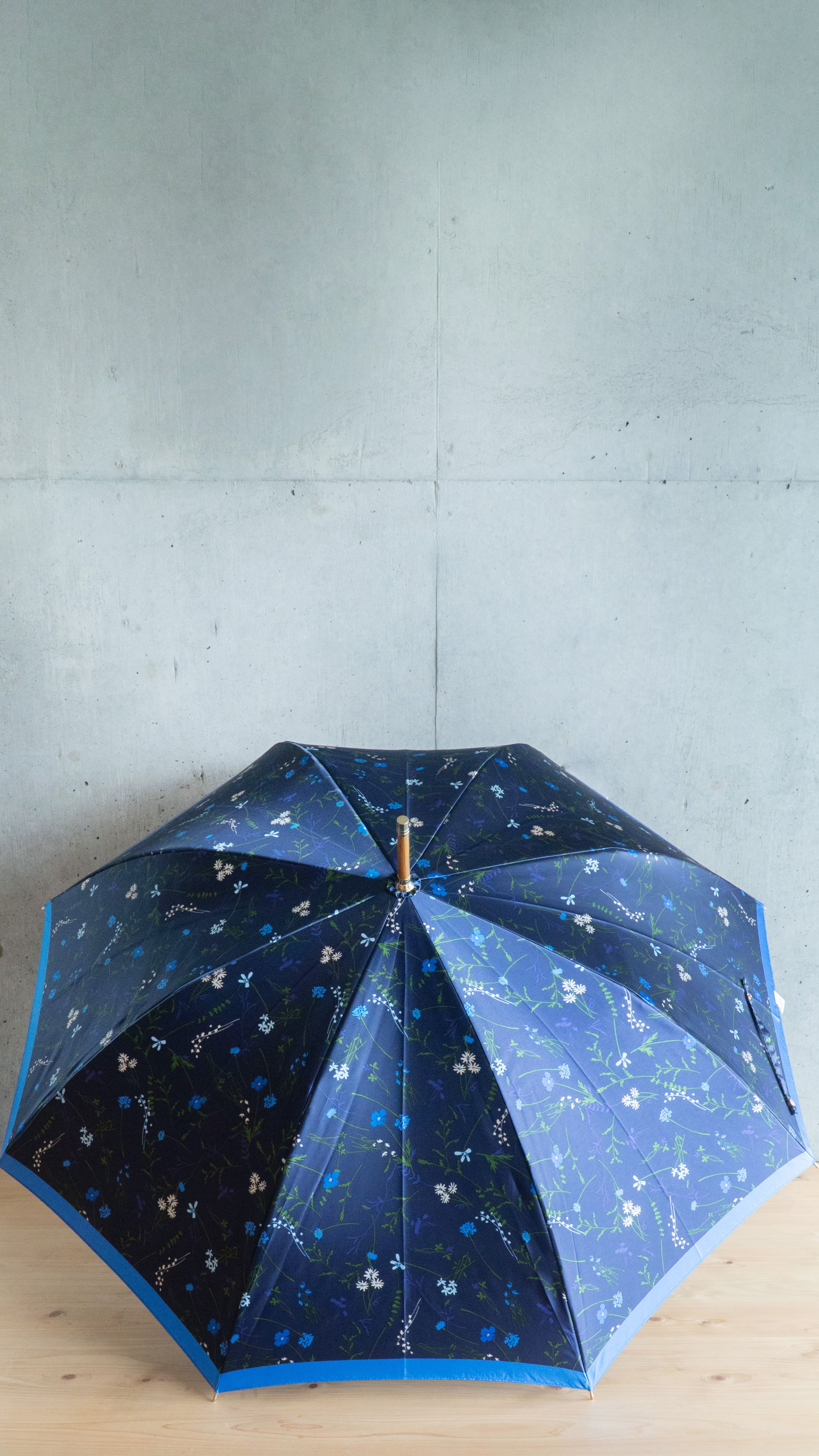 婦人傘花柄 小花ブルー【晴雨兼用】 | muuz