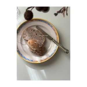 vintage french plate　“moustiers”　 /　yellow　多彩なムスティエプレート