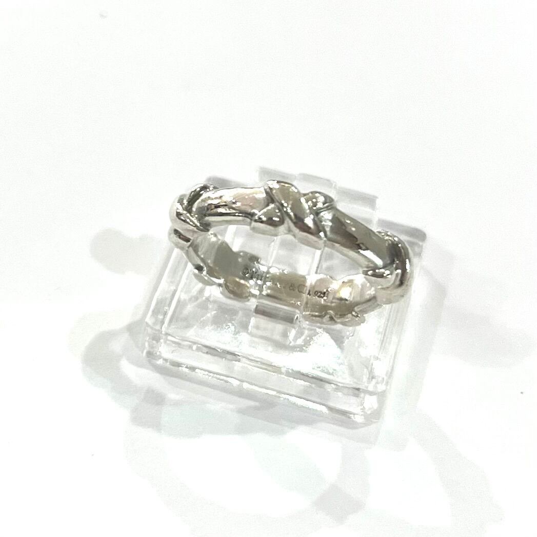 TIFFANY&CO.】【8号 】2403 5 シグネチャークロスリングシルバー925／X