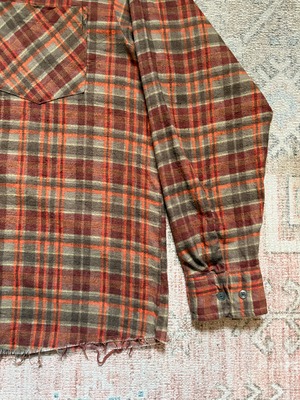 80〜90s / HABAND / print flannel check shirts