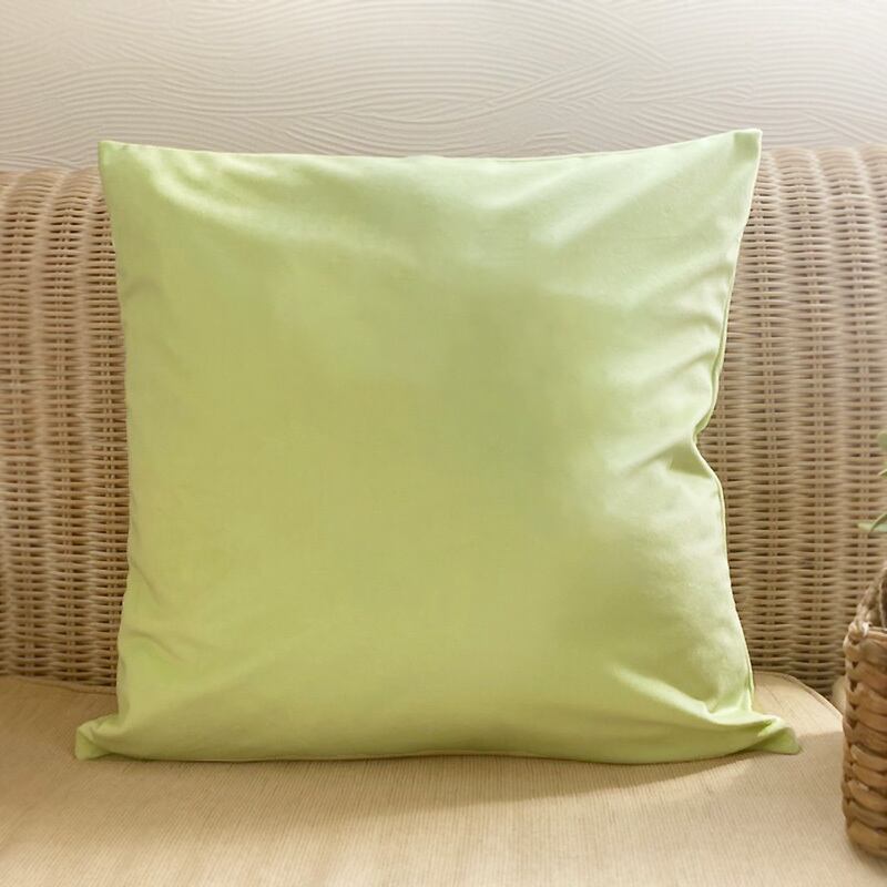 スクエアクッションカバー ベルベット 45 x 45 レモンイエロー 2枚