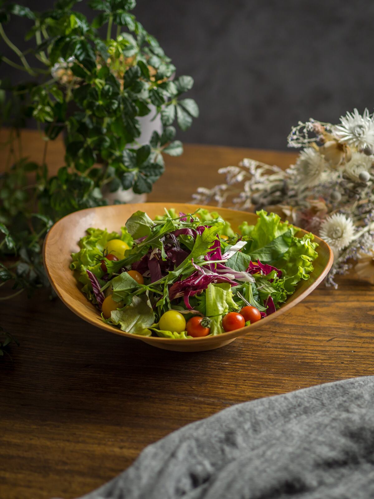 ソメイヨシノ材 サラダボウル L 1（ウッドボウル・木製ボウル