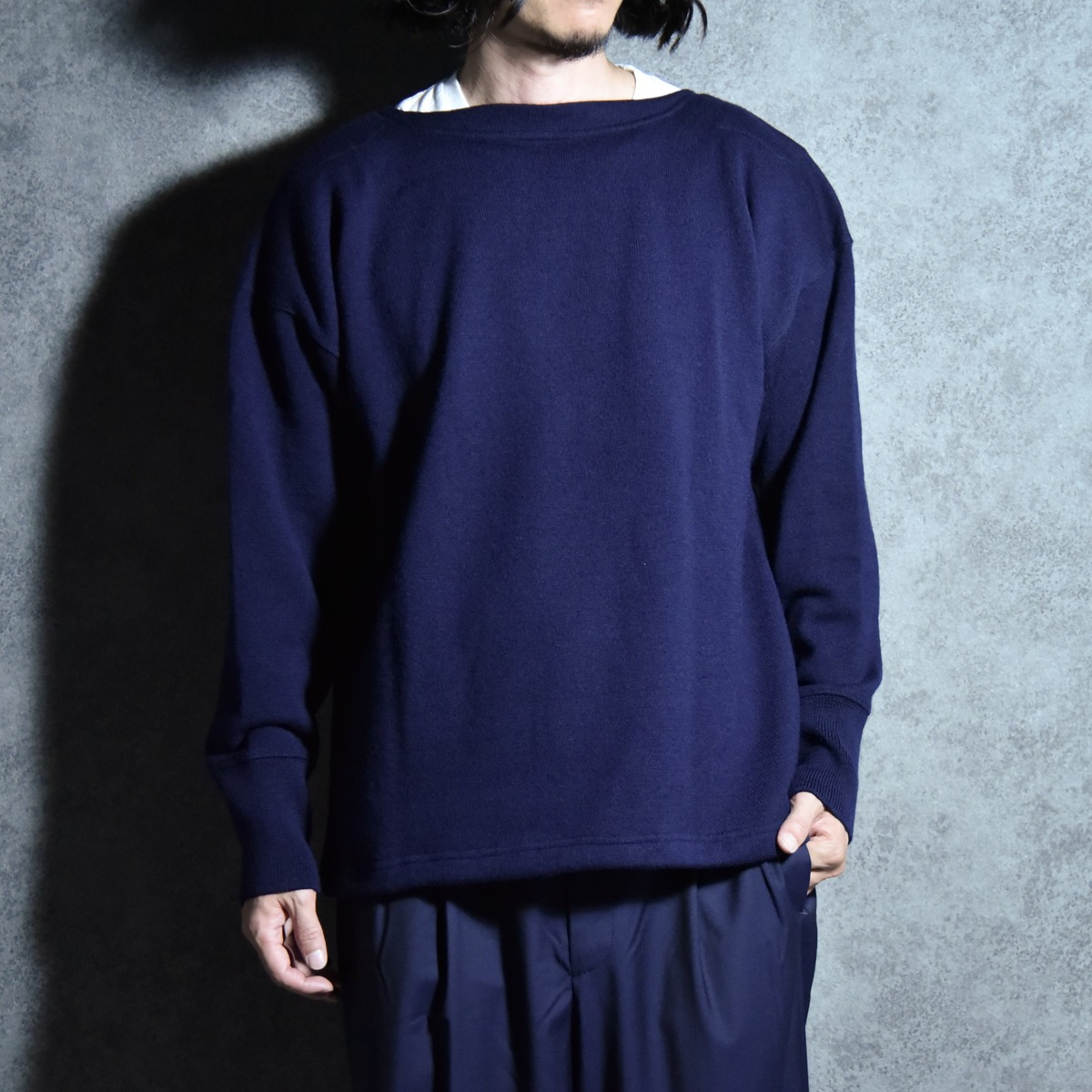 DEAD STOCK】Italian Navy Boat-neck Sweater イタリア軍 ボートネック 