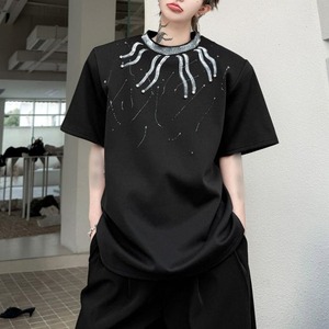 【Men】HAND-DRAWN EMBELLISHED SHORT SLEEVE T-SHIRT S-2283
