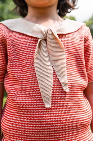 【即納/送料無料】ラスト1点4-5y / knit planet/Chic collared top/Red